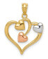 ფოტო #1 პროდუქტის Three Hearts Pendant in 14k Yellow and Rose Gold over Rhodium