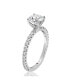 ფოტო #2 პროდუქტის Suzy Levian Sterling Silver Cubic Zirconia Round Cut Bridal Engagement Ring