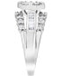 ფოტო #3 პროდუქტის Diamond Round & Baguette Cluster Ring (1/2 ct. t.w.) in 10k White Gold