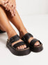Фото #4 товара ASOS DESIGN Wide Fit Fearless double strap flat sandals in black