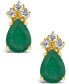 Emerald (1-3/8 ct. t.w.) and Diamond (1/8 ct. t.w.) Stud Earrings in 14k Yellow Gold (Also in Sapphire)