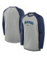 Фото #1 товара Men's Heather Gray/Navy Seattle Mariners Authentic Collection Game Time Raglan Performance Long Sleeve T-Shirt