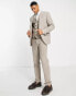 River Island slim flannel suit trousers in ecru