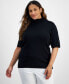 Plus Size Half-Sleeve Turtleneck