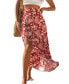 ფოტო #1 პროდუქტის Women's Red & Yellow Floral Maxi Skirt