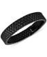 ფოტო #1 პროდუქტის Black Spinel Honeycomb Link Bracelet (5-3/8 ct. t.w.) in Black Ion-Plated Stainless Steel, Created for Macy's