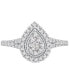 Фото #3 товара Diamond Halo Pear Shaped Cluster Engagement Ring (1/2 ct. t.w.) in 14k White Gold