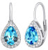 Silver earrings ORIANNA with synthetic topaz LPS0341BT