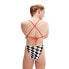 Фото #2 товара Купальник Speedo Allover Digital Tie-Back, связанный с голубенькими пуговицами, для водных видов спорта.