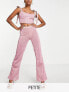 Фото #1 товара Jaded Rose Petite sheer wide leg trousers on pink sparkle co-ord