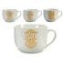 Cup Coffee Porcelain Golden White 500 ml 24 Units