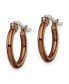 ფოტო #3 პროდუქტის Stainless Steel Polished Brown plated Hoop Earrings