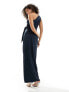 Фото #5 товара TFNC Bridesmaids one shoulder maxi dress with pleated detail in navy