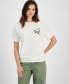 ფოტო #1 პროდუქტის Juniors' Butterfly Graphic Cotton Crewneck T-Shirt