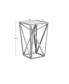 Zee Silver Angular Mirror Accent Table