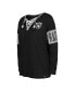 ფოტო #2 პროდუქტის Women's Black Las Vegas Raiders Lace-Up Notch Neck Long Sleeve T-shirt