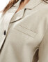 Фото #4 товара ASOS DESIGN cropped asymmetric blazer with short sleeves in beige