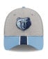 ფოტო #4 პროდუქტის Men's Gray, Light Blue Memphis Grizzlies Striped 39THIRTY Flex Hat