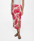 ფოტო #1 პროდუქტის Women's Slit Detail Printed Skirt