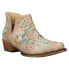 Фото #2 товара Roper Ava Floral Embroidered Snip Toe Cowboy Booties Womens Beige Casual Boots 0