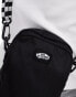 Vans go getter shoulder bag in black with checkerboard strap