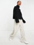 ASOS DESIGN super soft roll neck jumper with cuff detail in black
