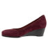 Trotters Winnie T1965-627 Womens Burgundy Narrow Leather Wedges Heels Shoes