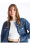 Фото #2 товара LCW Vision Gömlek Yaka Düz Uzun Kollu Kadın Jean Ceket