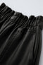 Leather effect cargo bermuda shorts