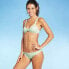 Juniors' Ribbed Cheeky Bikini Bottom - Xhilaration™ Bright Green Floral Medium