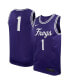 ფოტო #2 პროდუქტის Men's #1 Purple TCU Horned Frogs Team Replica Basketball Jersey