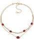 ფოტო #1 პროდუქტის Gold-Tone Crystal & Color Stone Layered Statement Necklace, 16" + 3" extender