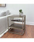 Metal Frame Wood Living Room End Table with Shelf