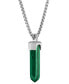 ფოტო #2 პროდუქტის Men's Icon Malachite Pendant Necklace in Sterling Silver, 24" + 2" extender