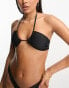 Фото #2 товара Miss Selfridge mix and match circle cut out bandeau bikini top in black