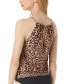 Women's Printed Blouson Chain-Neck Tankini Top