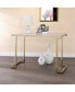 Boice II Sofa Table in Faux Marble & Champagne