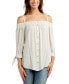 ფოტო #1 პროდუქტის Juniors' Printed Off-The-Shoulder Top