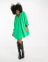 Whistles gathered neck mini smock dress in bold green