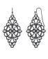 Black-Tone Filigree Diamond Drop Earrings