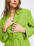 Фото #3 товара ASOS DESIGN belted suit blazer in olive