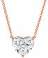 ფოტო #1 პროდუქტის Certified Lab Grown Diamond Heart-Cut Solitaire 18" Pendant Necklace (3 ct. t.w.) in 14k Gold