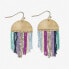 INK + ALLOY Claudia Multi-Striped Short Beaded Fringe Earrings Blue + Lavender