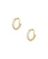 Small Crystal and 18K Gold Warrior Hoop Women's Earrings