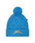 Фото #2 товара Big Girls Powder Blue Los Angeles Chargers Toasty Cuffed Knit Hat with Pom