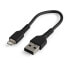 Фото #2 товара StarTech.com 6" (15cm) Durable Black USB-A to Lightning Cable - Heavy Duty Rugged Aramid Fiber USB Type A to Lightning Charger/Sync Power Cord - Apple MFi Certified iPad/iPhone 12 - Black - USB A - Lightning - 0.15 m - Male - Male