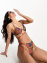 Фото #3 товара ASOS DESIGN monowire wrap around bikini top in heat map zebra print