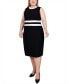 ფოტო #9 პროდუქტის Plus Size Elbow Sleeve Colorblocked Dress, 2 Piece Set