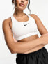 Фото #1 товара Nike Training Swoosh medium support bra in white