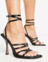 ASOS DESIGN Niche ring detail strappy high sandals in black croc Kroko-Schwarz, 36 - фото #1